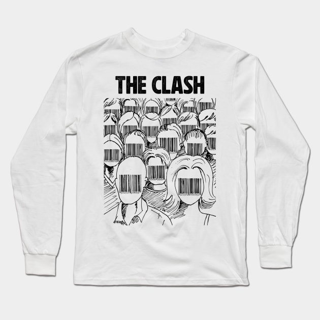 Barcode face The Clash Long Sleeve T-Shirt by adima